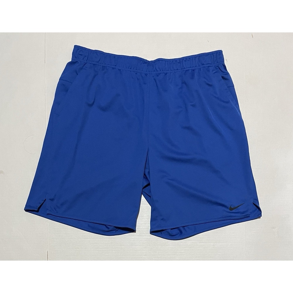 Nike Men's Size XL Dri-Fit Training Blue Shorts DV9328-480 9"inseam Stretch Gym